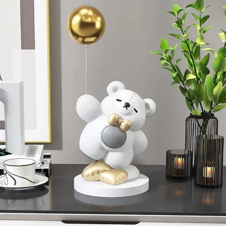 Bear Doll And Balloon Figurine